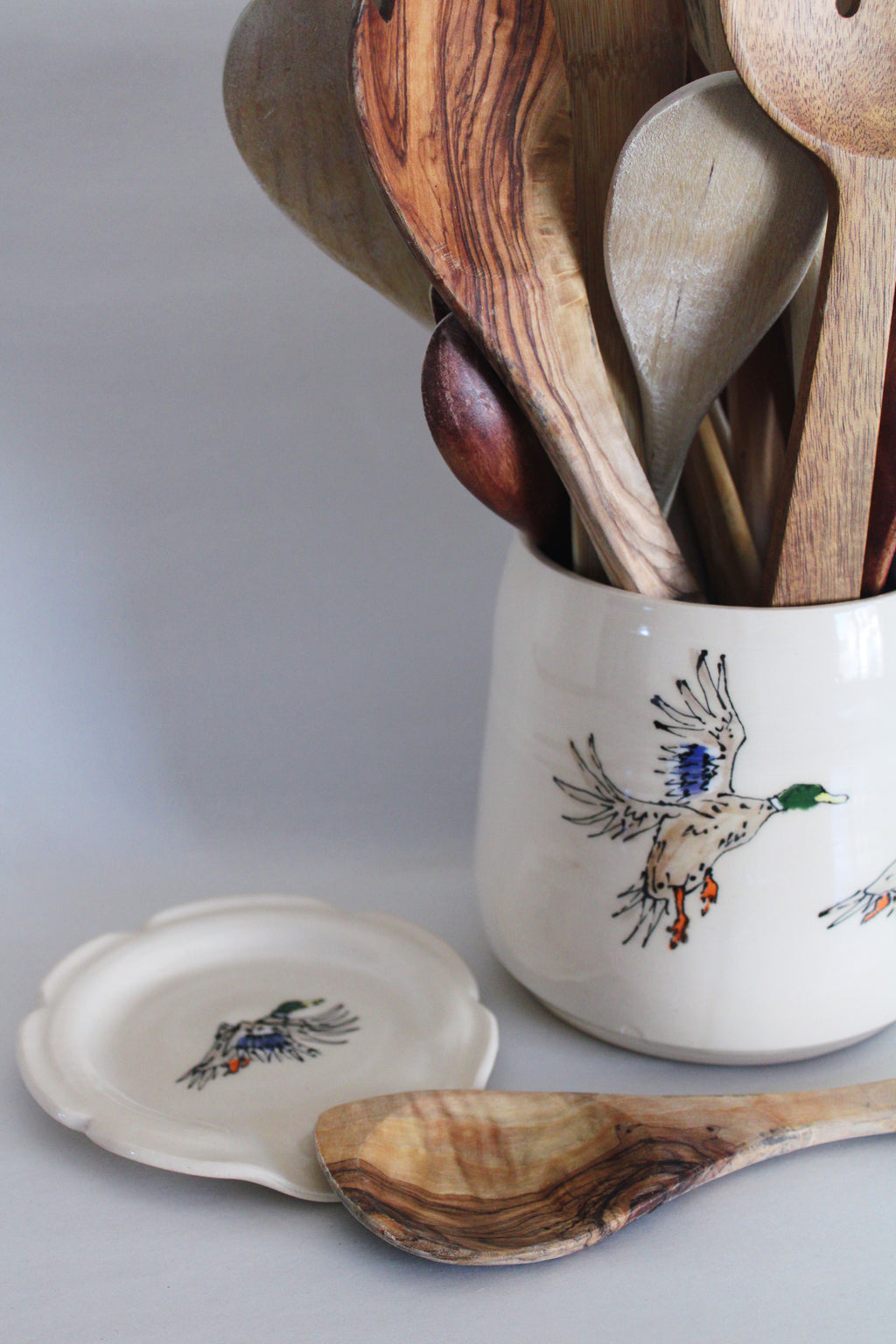 Mallard Duck Utensil Holder & Spoon Rest Set 510