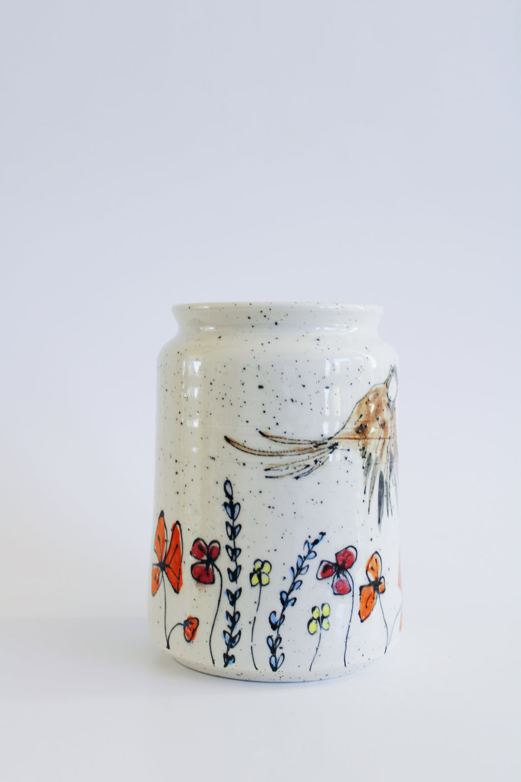 Sparrows & Wildflowers Vase 864
