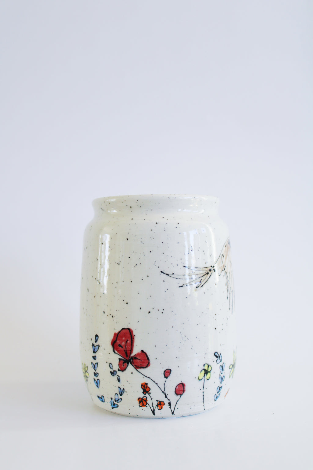 Sparrows & Wildflowers Vase 865