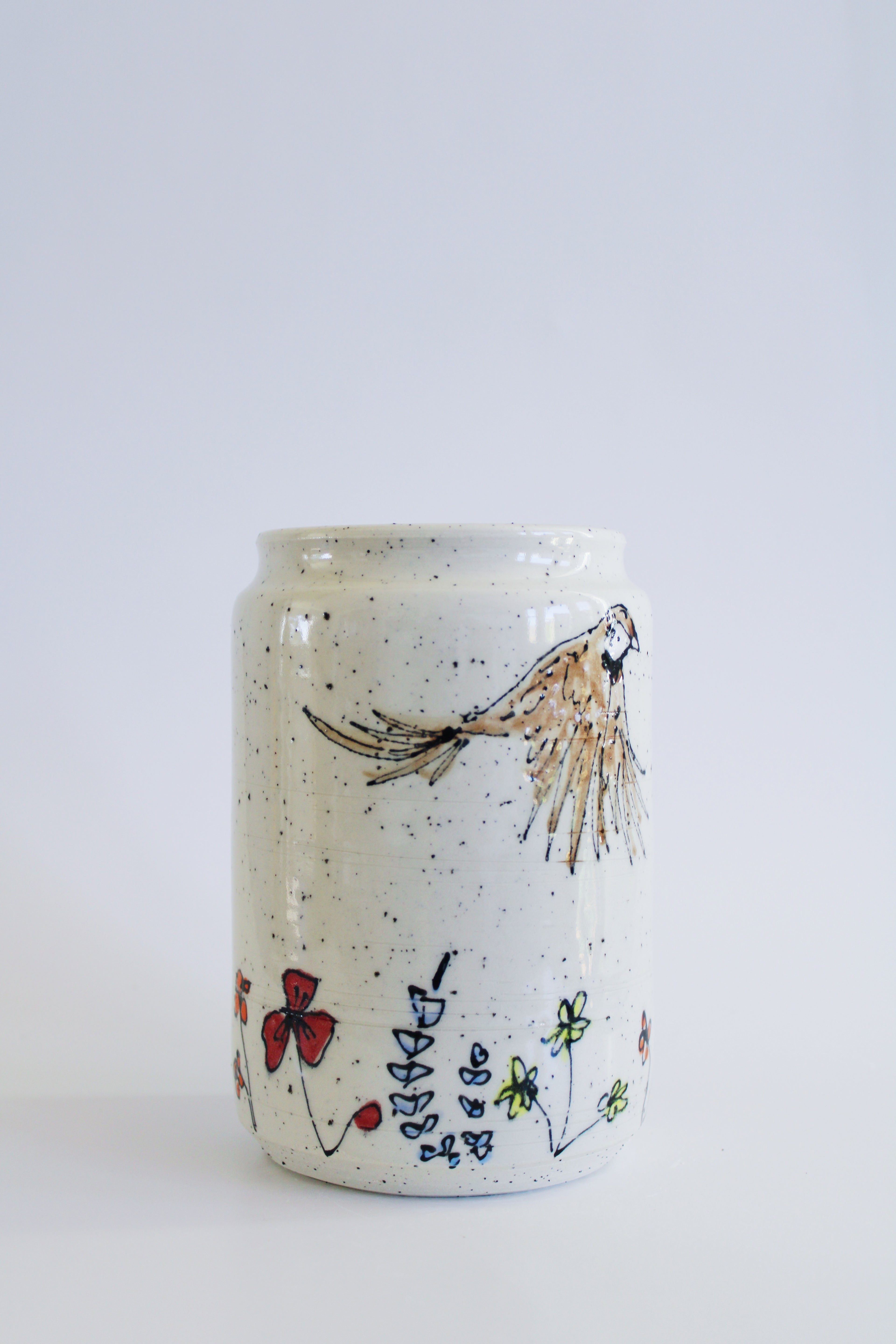 Sparrows & Wildflowers Vase 866