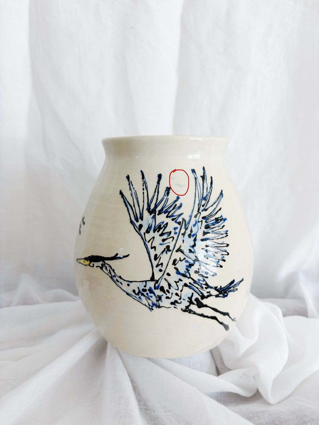 Great Blue Heron Vase
