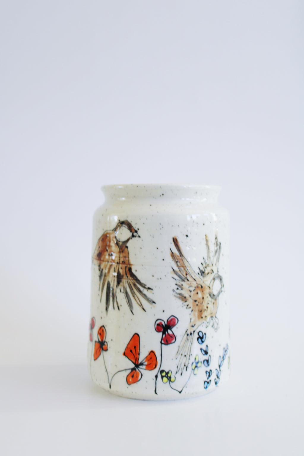 Sparrows & Wildflowers Vase 864