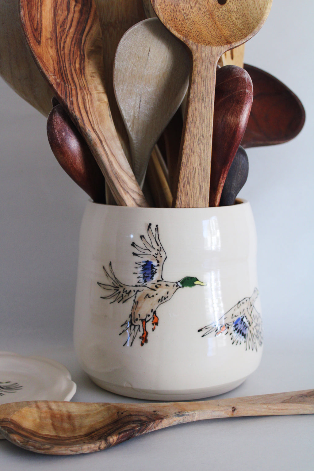 Mallard Duck Utensil Holder & Spoon Rest Set 510