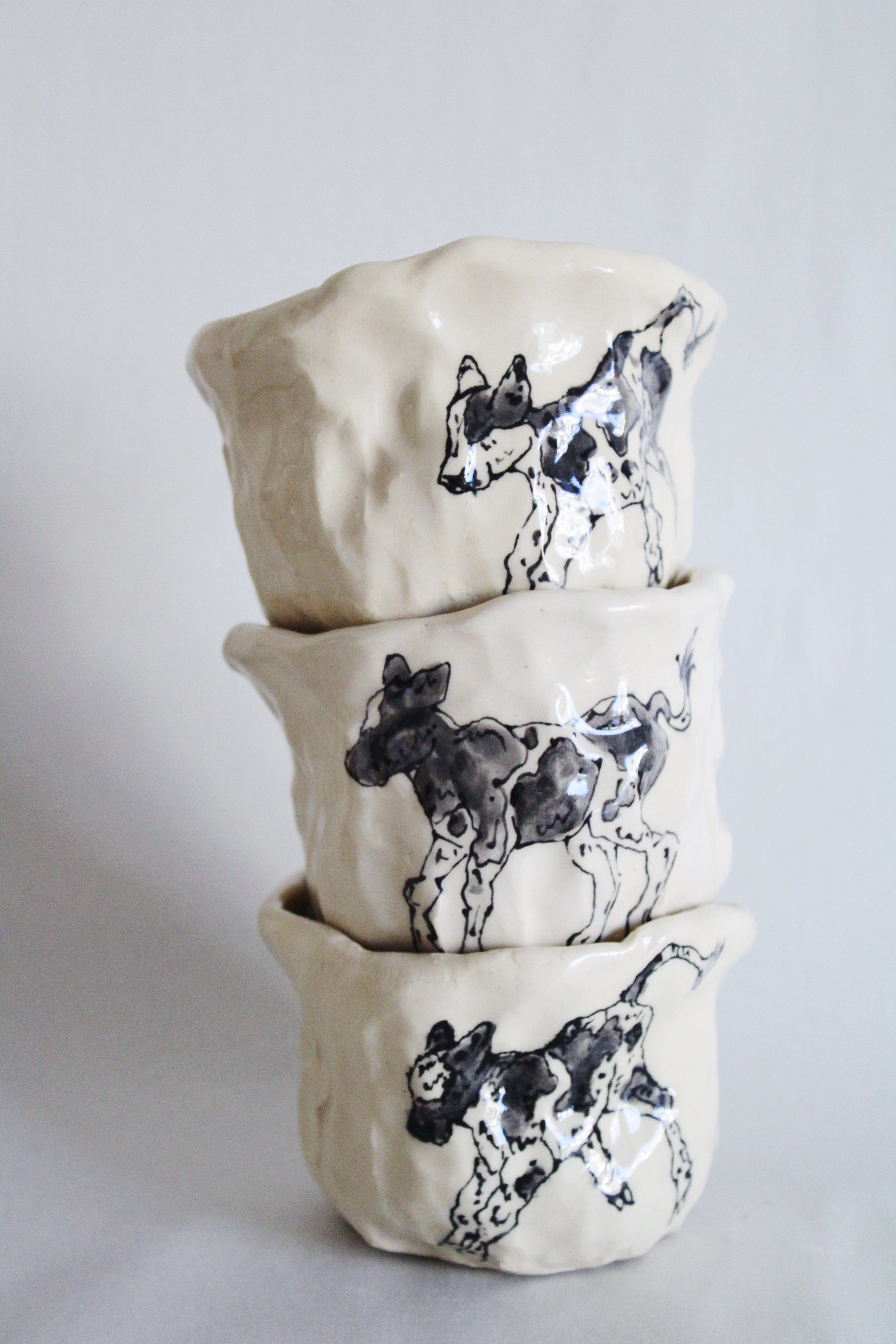 DISCOUNTED Holstein Cow and Calves Triplet Set 375