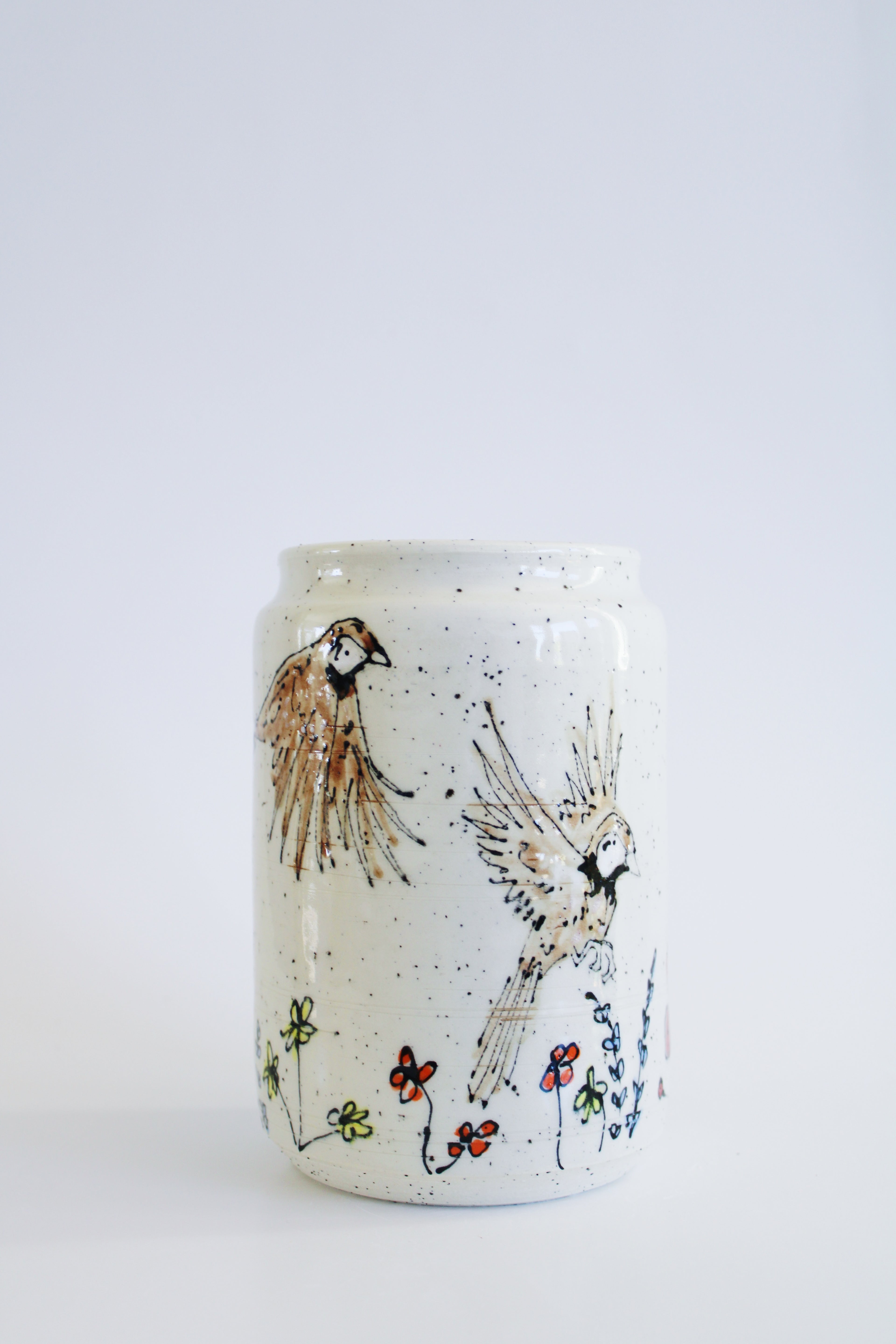 Sparrows & Wildflowers Vase 866