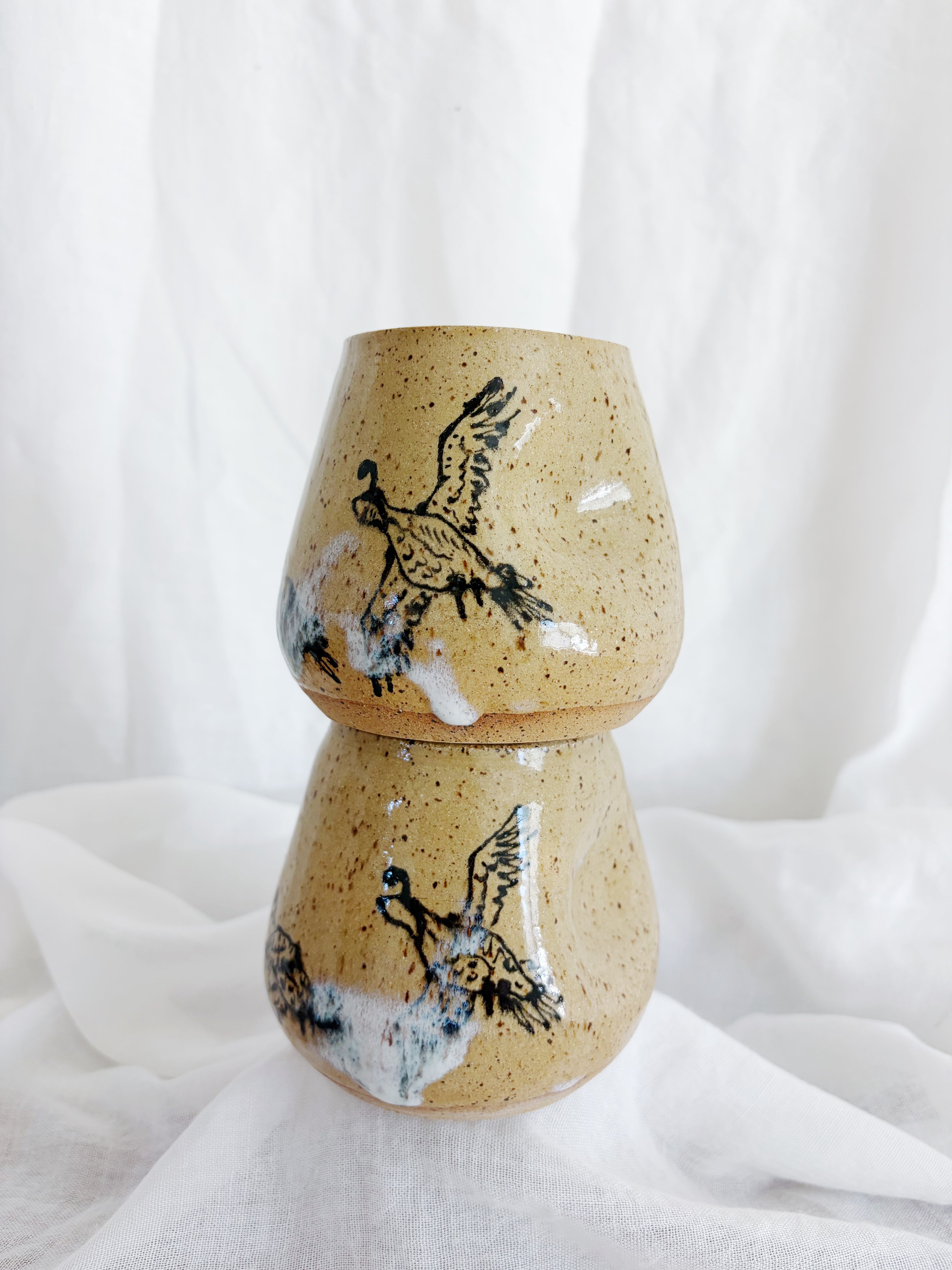 Pair of Quail Thumblers