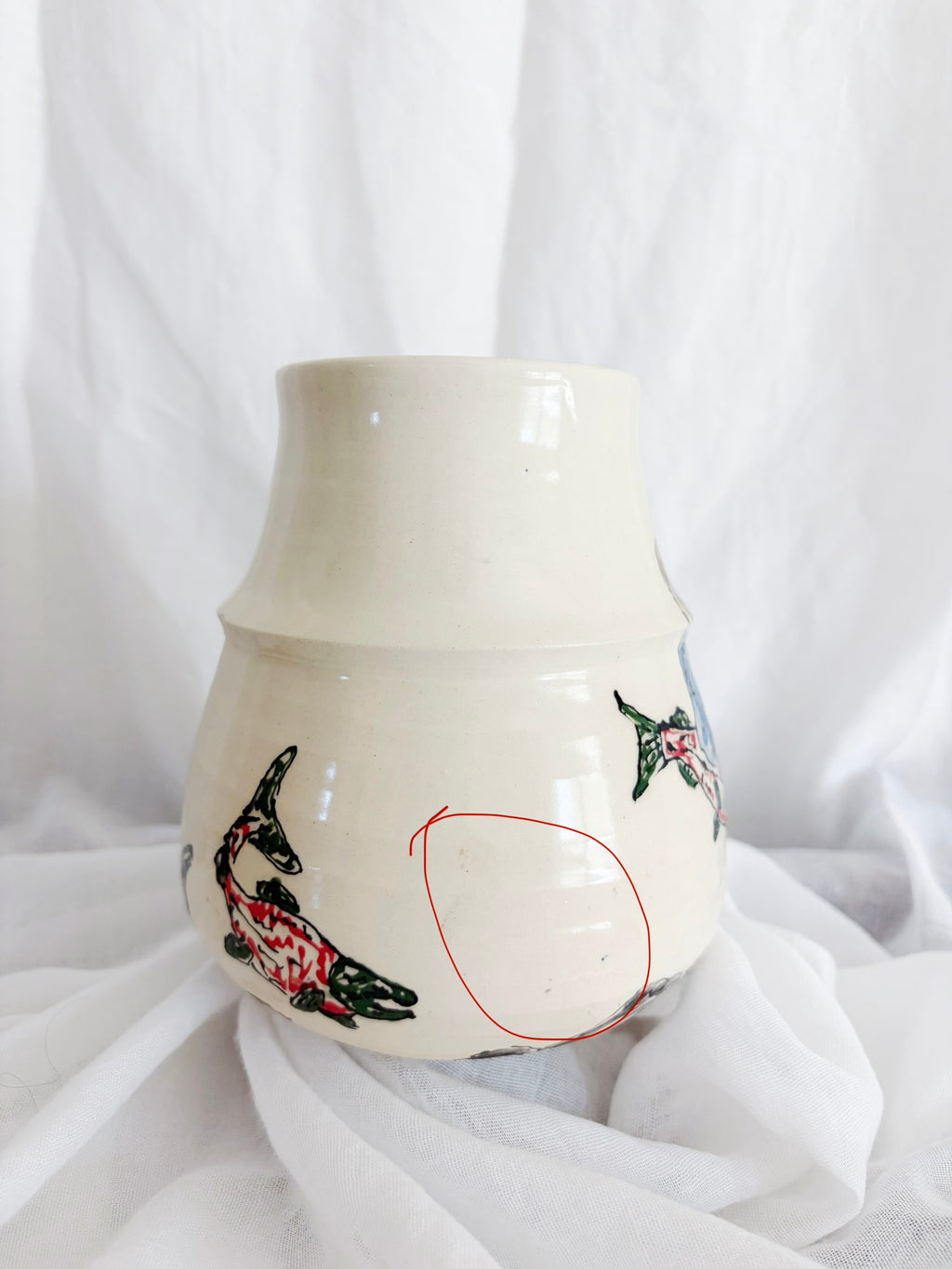 Grizzly and Salmon Vase