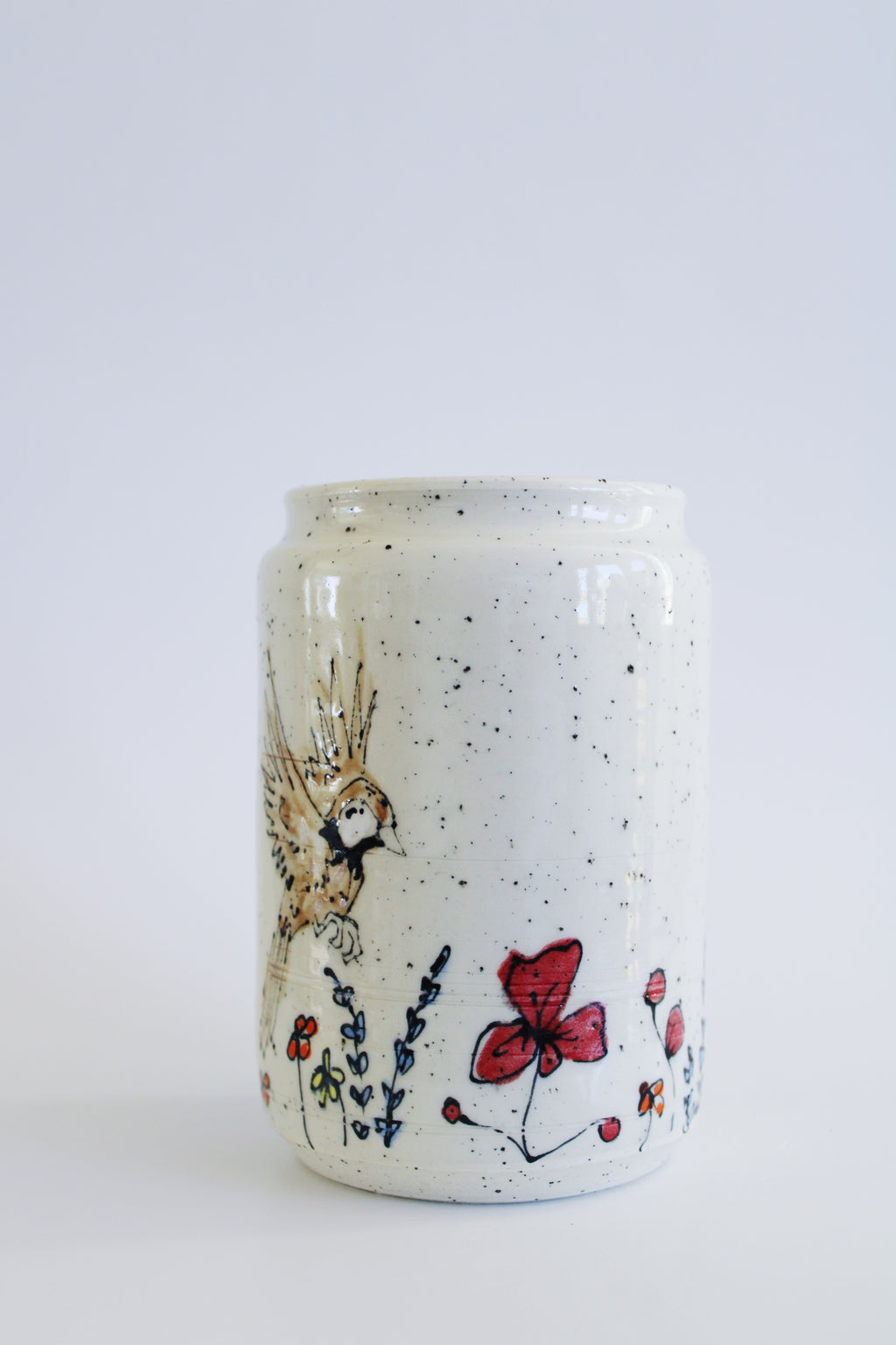Sparrows & Wildflowers Vase 866
