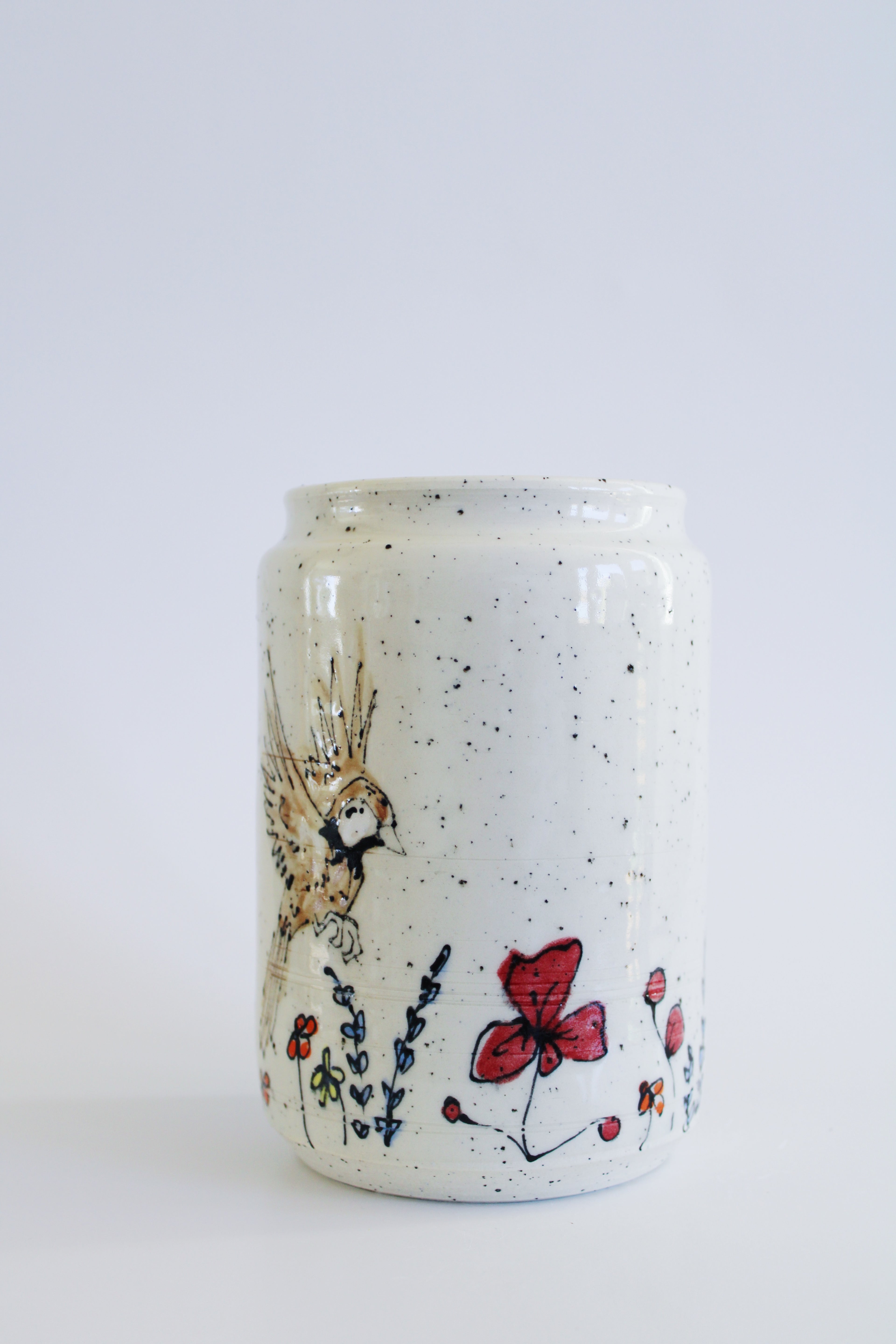 Sparrows & Wildflowers Vase 866